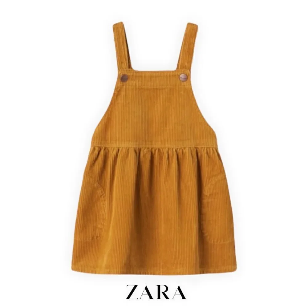 ZARA Kids | Mustard | CORDUROY PINAFORE DRESS